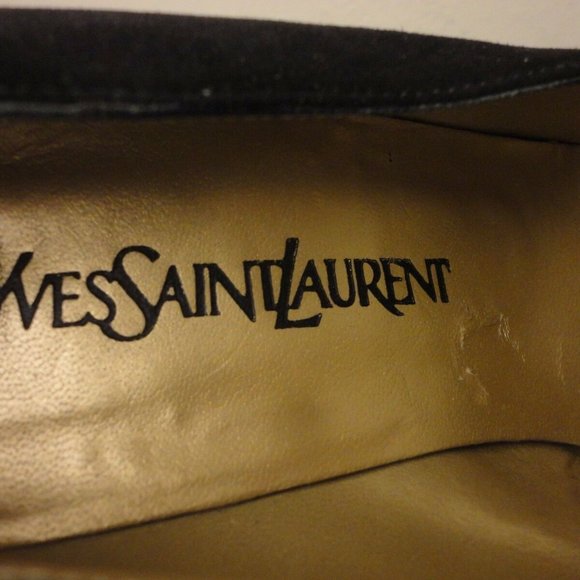 YSL Elegant Black Suede Pumps Heel Shoes Ladies 8 - Picture 5 of 5
